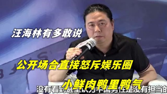 汪海林有多敢说?小鲜肉陪女领导吃饭汪海林:娱乐圈鸭里鸭气!