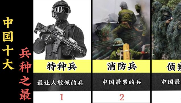 中国十大兵种之最,最累的兵种是什么,你知道有哪些兵种吗?