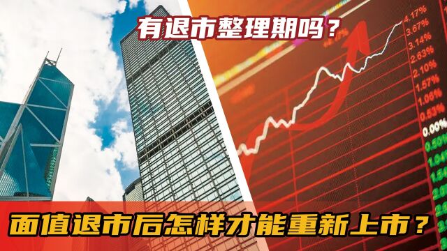 面值退市后怎样才能重新上市?有退市整理期吗?