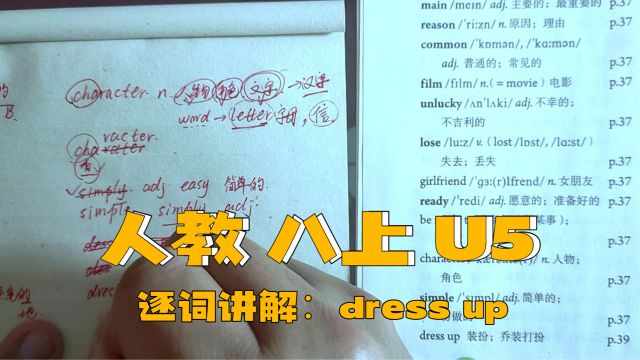 人教版 八上 U5 逐词讲解(三十五)dress up