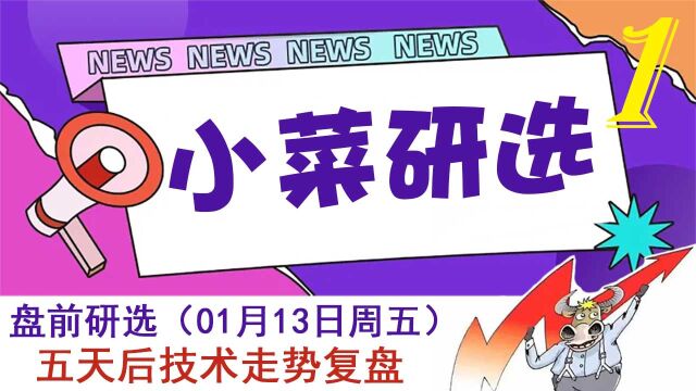 【小菜研选】盘前研选(01月13日周五)五天后技术走势复盘(第1部分)