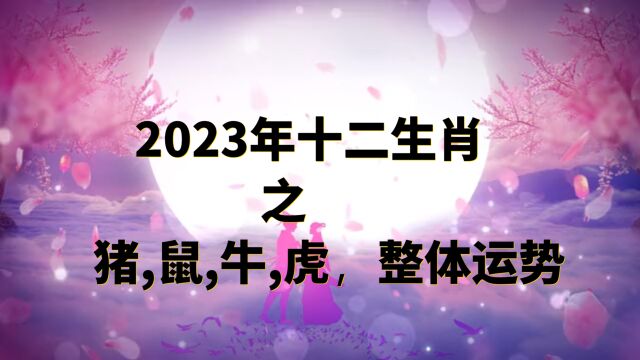 2023年十二生肖之猪,鼠,牛,虎,整体运势