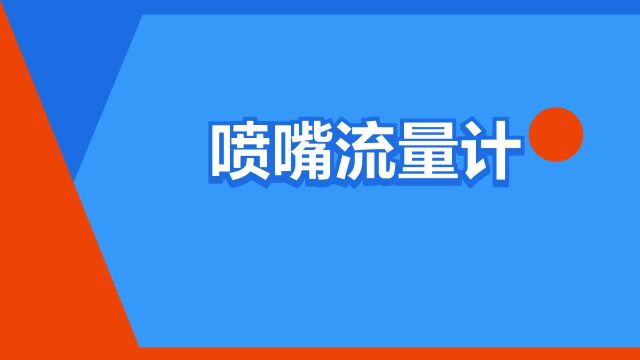 “喷嘴流量计”是什么意思?