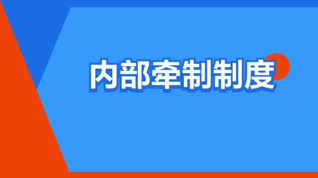 “内部牵制制度”是什么意思?