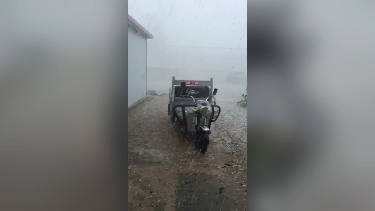 庄河出现强对流天气 冰雹比鸡蛋还大