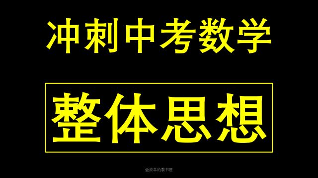 冲刺中考数学整体思想