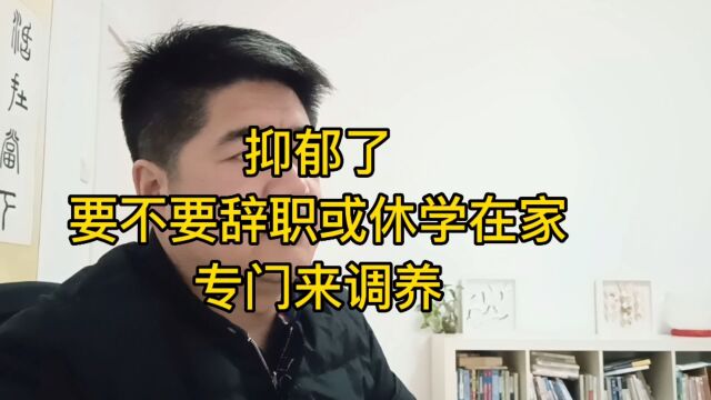 抑郁了,要不要辞职或休学在家专门调养?