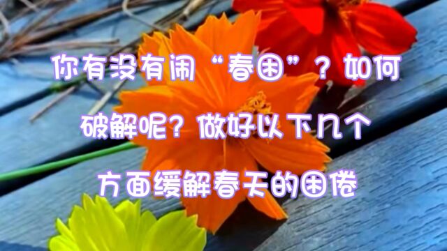 你有没有闹春困?如何破解呢?做好以下几方面缓解春天的困倦