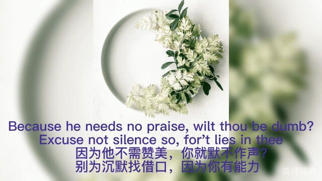 莎士比亚 十四行诗 第101首 Sonnet 101 by William Shakespeare