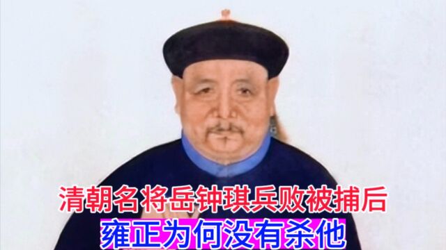 清朝名将岳钟琪兵败被捕后,雍正为何没有杀他?