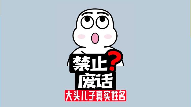 【禁止废话】动画片大头儿子的真名叫什么?