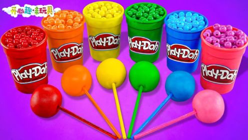 玩具动画：用彩虹粘土棒棒糖制作小猪佩奇和小黄人，实在是太神奇了