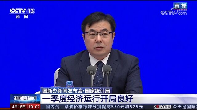 国家统计局:一季度国内生产总值284997亿元,同比增长4.5%