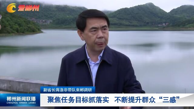 副省长蒋涤非带队来郴调研:聚焦任务目标抓落实 不断提升群众“三感”