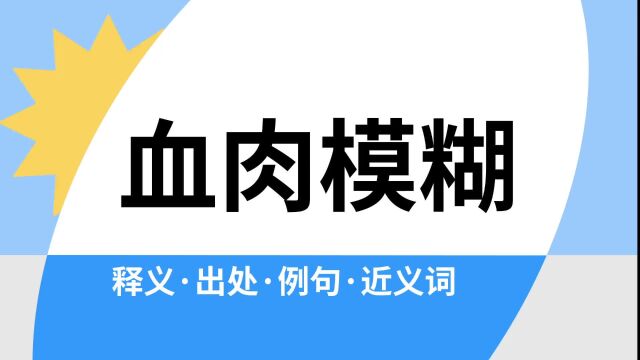 “血肉模糊”是什么意思?