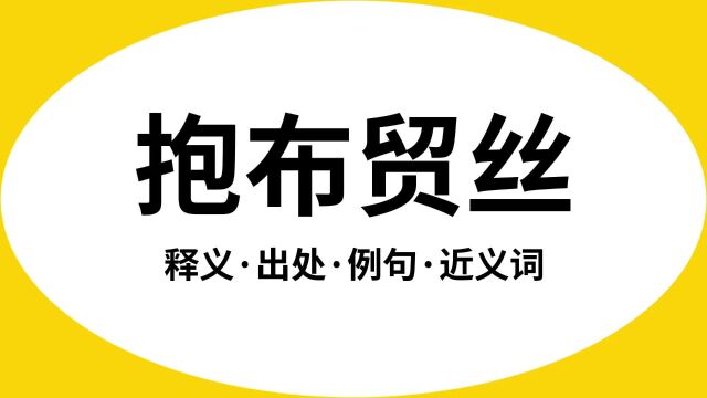 “抱布贸丝”是什么意思?