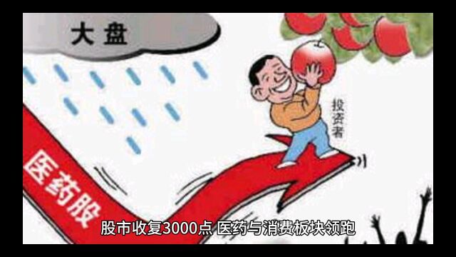 股市收复3000点,医药与消费板块领跑,华为概念股回调