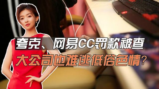 夸克、网易CC被查,罚款50万停更整改,大公司也难逃低俗色情?