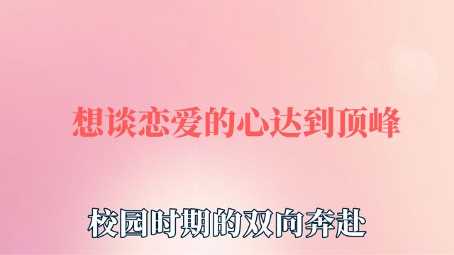 谈恋爱的心达到顶峰,恋爱看别人谈才有意思,校园时期的双向奔赴