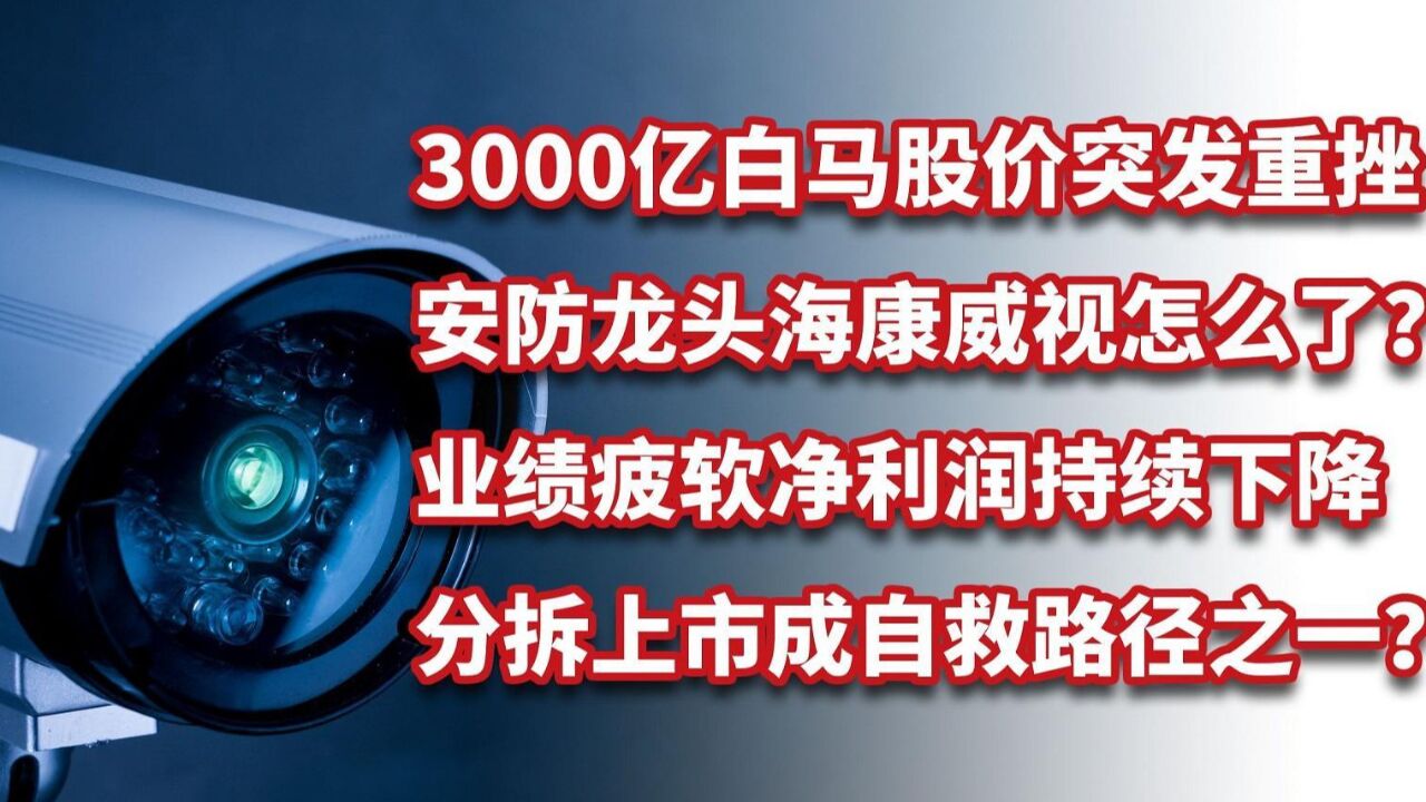 海康威视股价突发重挫,净利持续下降,分拆上市成自救路径之一?