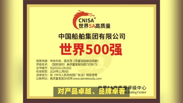 中国船舶集团2023入选5A高质量世界500强