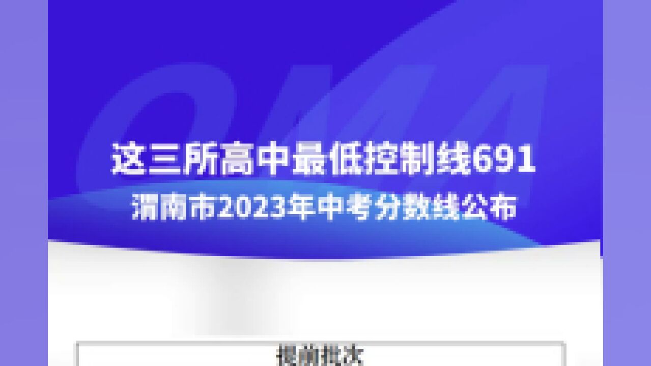 陕西省渭南市,渭南市中考分数线公布