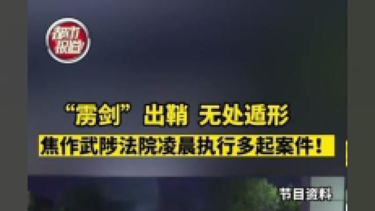 7月7日,河南焦作.“雳剑”出鞘,无处遁形,焦作武陟法院凌晨执行多起案件!