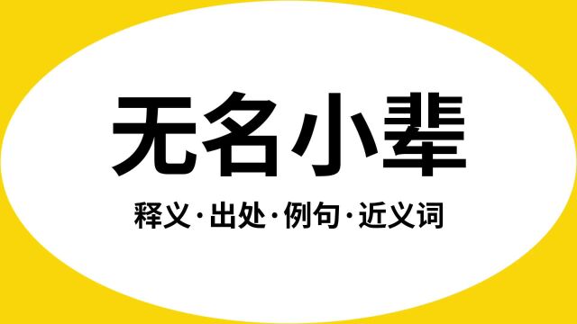 “无名小辈”是什么意思?