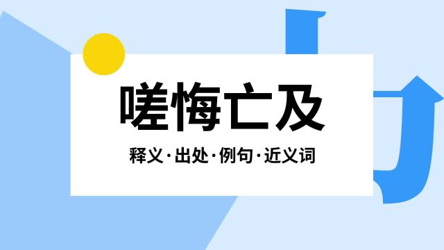 “嗟悔亡及”是什么意思?