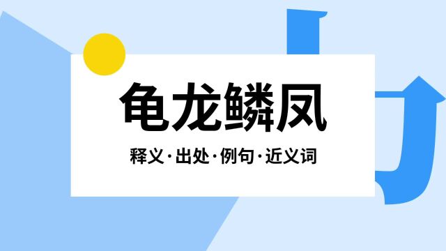 “龟龙鳞凤”是什么意思?