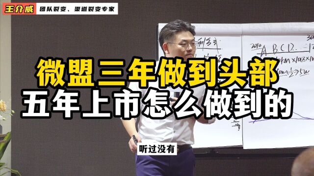 王介威:微盟三年做到头部,五年上市怎么做到的?渠道裂变模式!