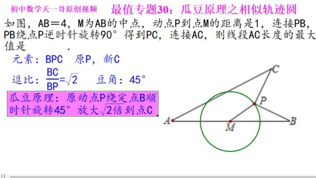 初中数学几何最值专题30.6:瓜豆原理相似轨迹圆