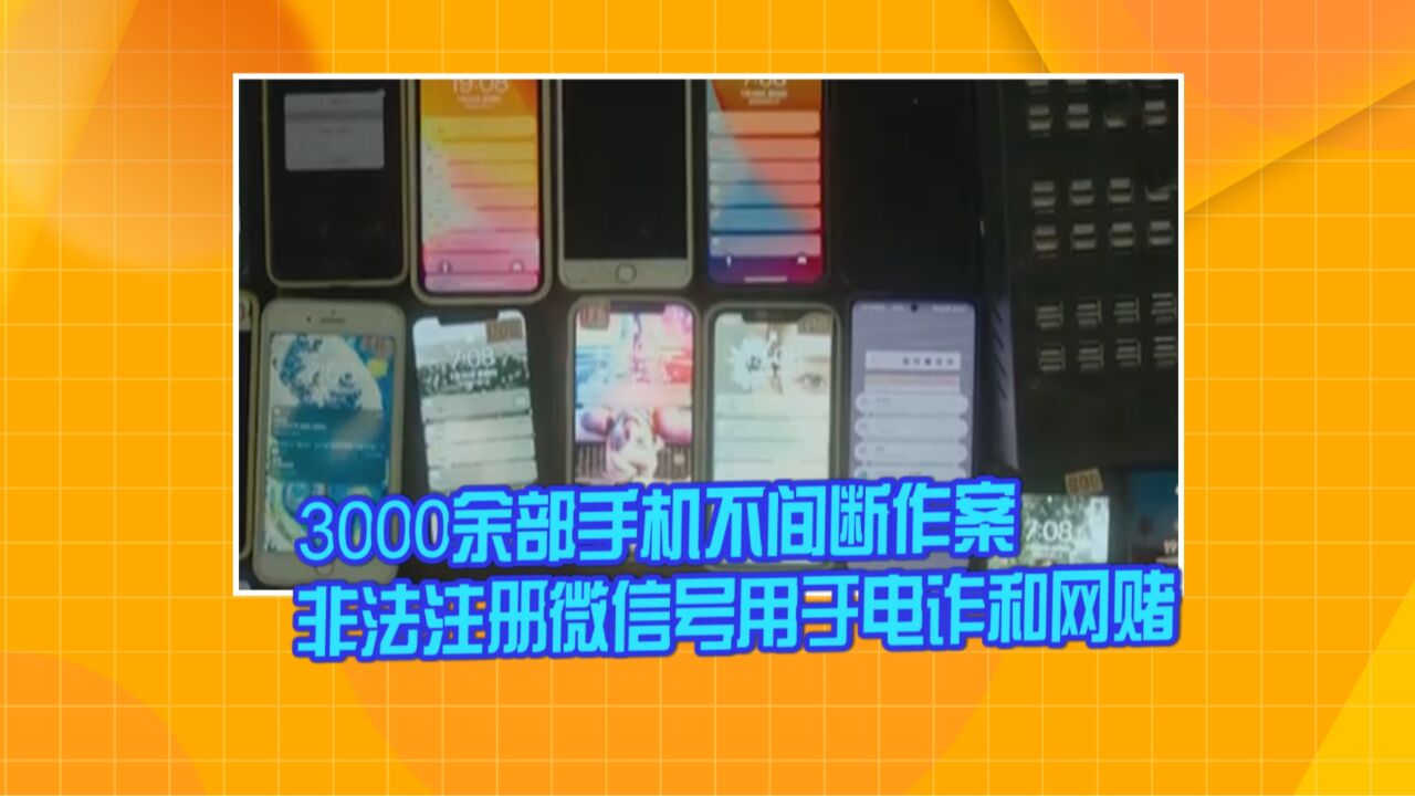 3000余部手机不间断作案 非法注册微信号用于电诈和网赌