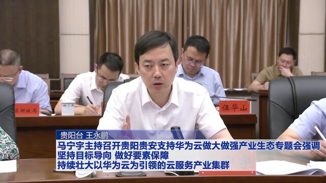 马宁宇主持召开贵阳贵安支持华为云做大做强产业生态专题会