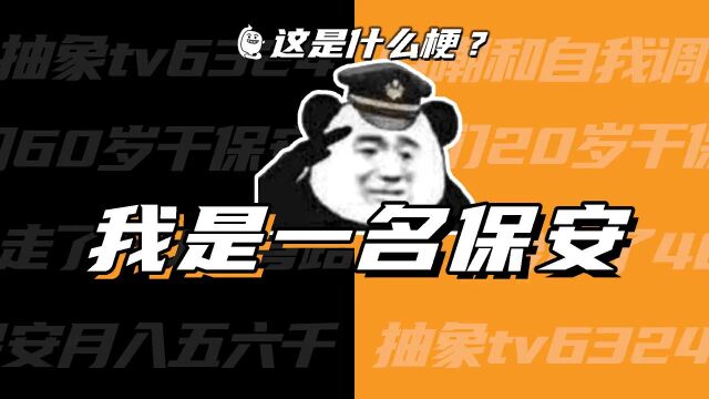 这是什么梗:保安日记?我是一名保安?