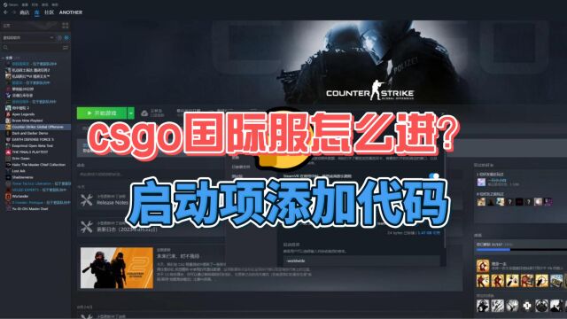 csgo国际服怎么进?csgo国际服启动项添加代码进入