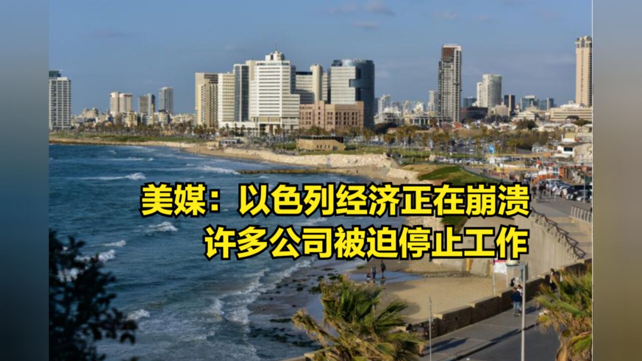 美媒:以色列经济正在急剧崩溃,许多公司被迫停止工作