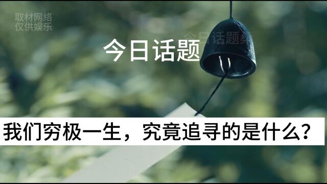 我们穷极一生,究竟追寻的是什么?