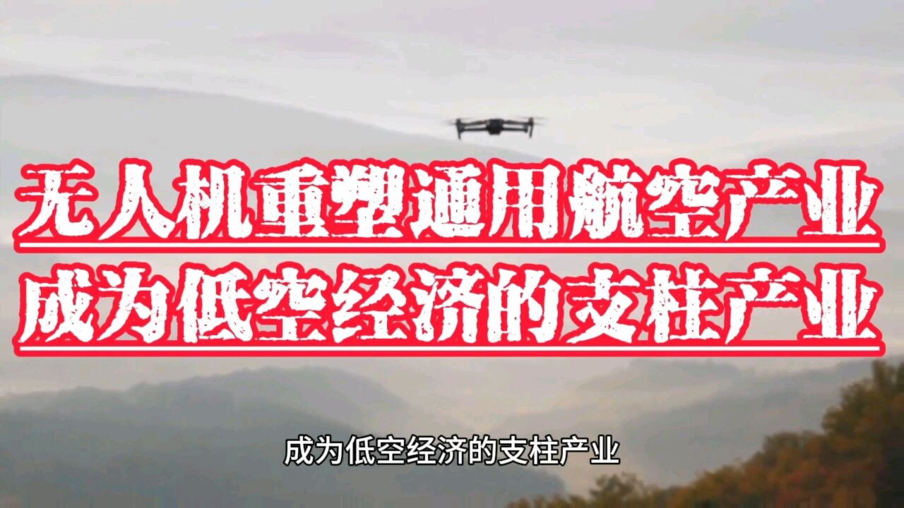 无人机重塑通用航空产业,成为低空经济的产业支柱