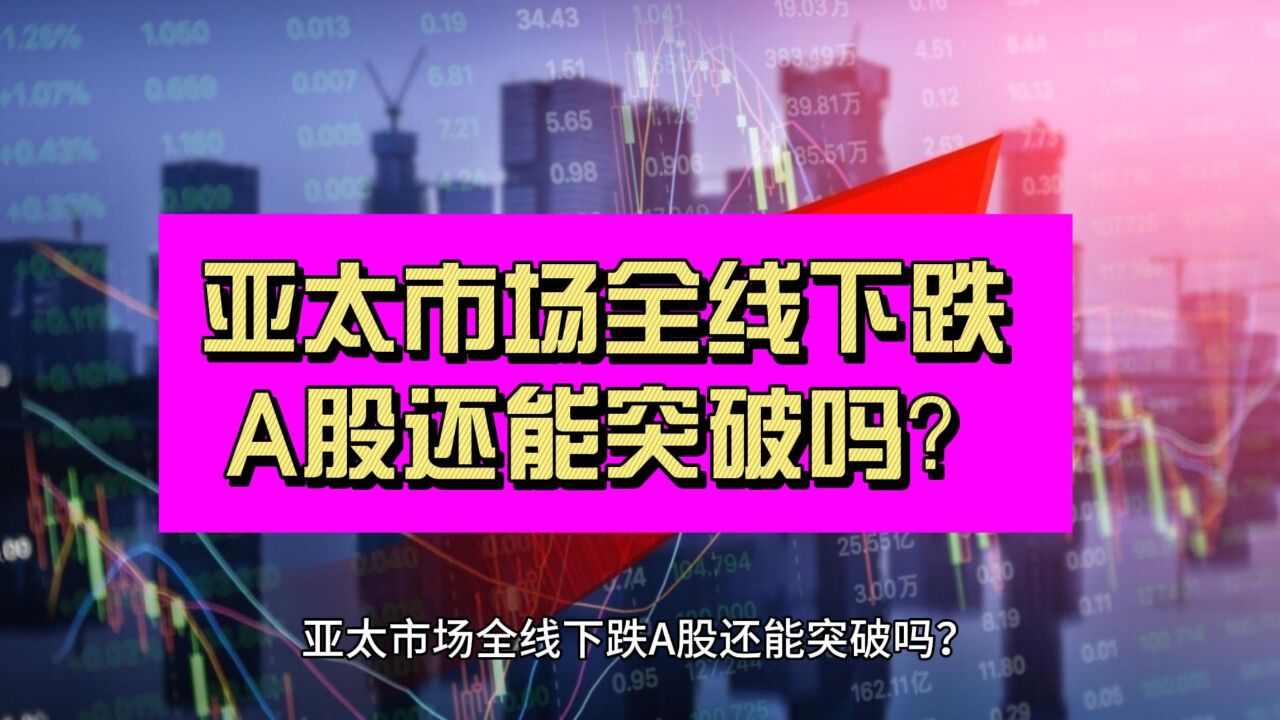 避险情绪升级!亚太市场全线下跌 A股还能突破吗?