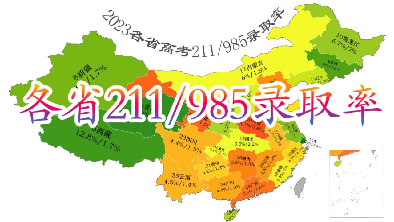 2023高考211/985高校各省录取率