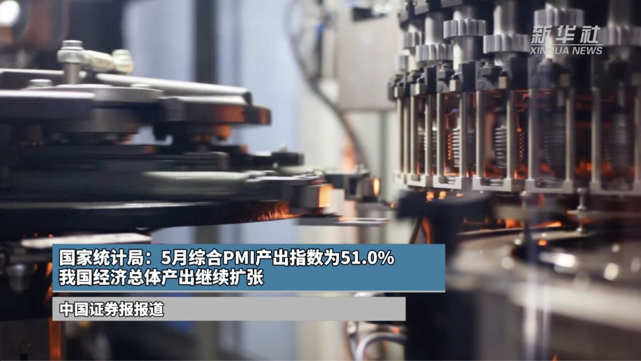 国家统计局:5月综合PMI产出指数为51.0% 我国经济总体产出继续扩张