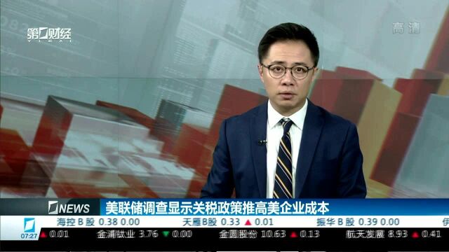 美联储调查显示关税政策推高美企业成本