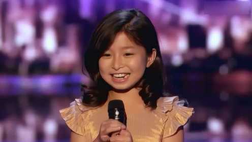 美国达人秀，小女孩献唱席琳迪翁名曲，开口跪的表演