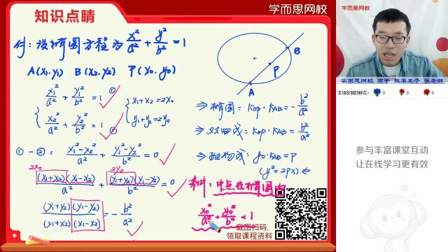 0212高二《数学点差法(1)》