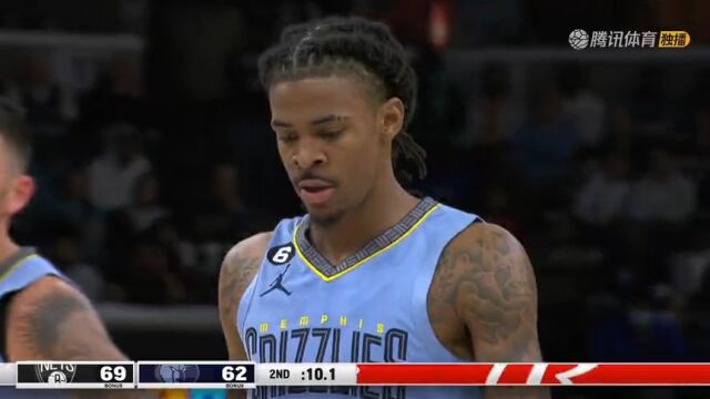 NBA常规赛：篮网vs灰熊第2节英文原声回放