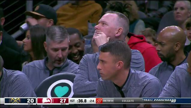 NBA常规赛：掘金vs老鹰第1节英文原声回放