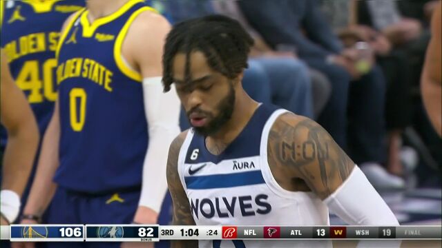 NBA常规赛：勇士vs森林狼第3节英文原声回放