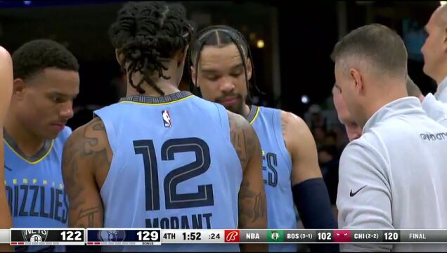 NBA常规赛：篮网vs灰熊中文解说全场回放