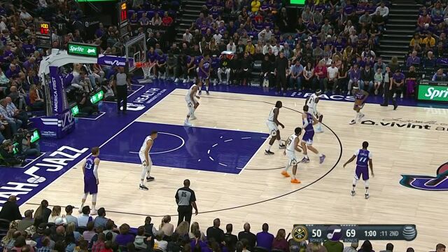 NBA常规赛：掘金vs爵士第2节中文解说回放